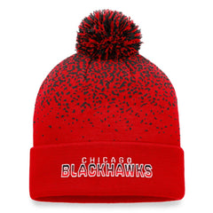 NHL Chicago Blackhawks Fanatics Iconic Gradient Cuffed Knit Hat with Pom