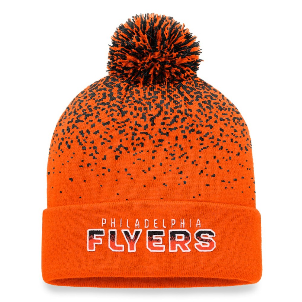NHL Philadelphia Flyers Fanatics Iconic Gradient Cuffed Knit Hat with Pom
