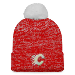 NHL Calgary Flames Fanatics Women's Glimmer Cuffed Knit Hat with Pom
