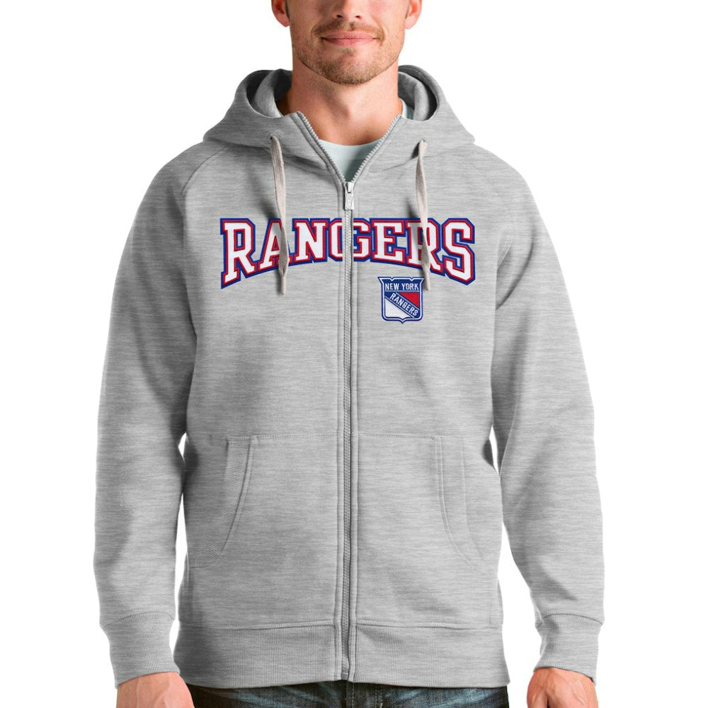 NHL New York Rangers Antigua Wordmark Victory Full-Zip Hoodie