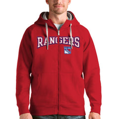 NHL New York Rangers Antigua Wordmark Victory Full-Zip Hoodie