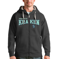 NHL Seattle Kraken Antigua Wordmark Victory Full-Zip Hoodie