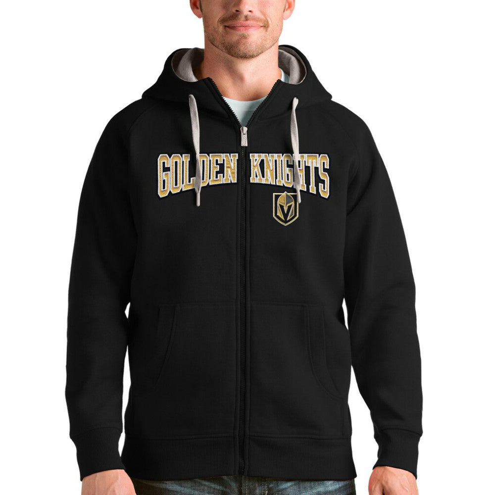 NHL Vegas Golden Knights Antigua Wordmark Victory Full-Zip Hoodie
