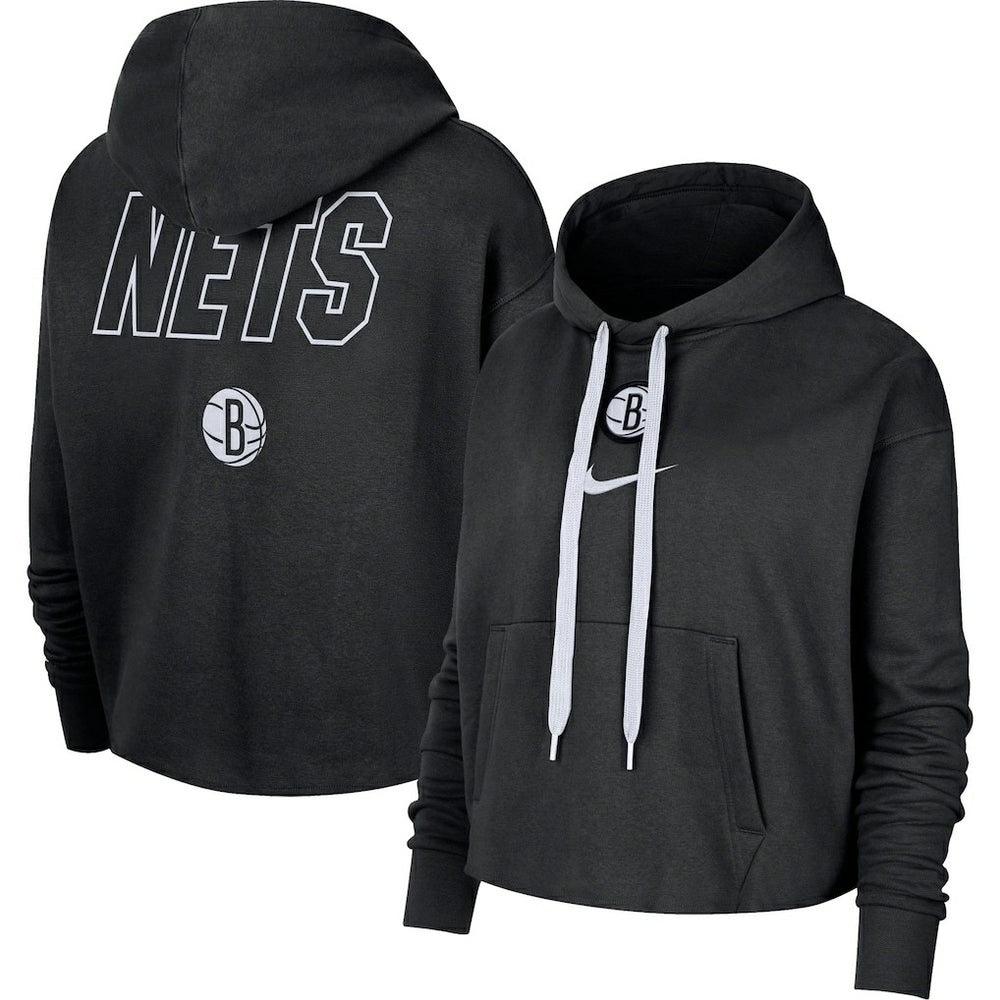 Nike Brooklyn Nets Women's Courtside Cropped Pullover Hoodie