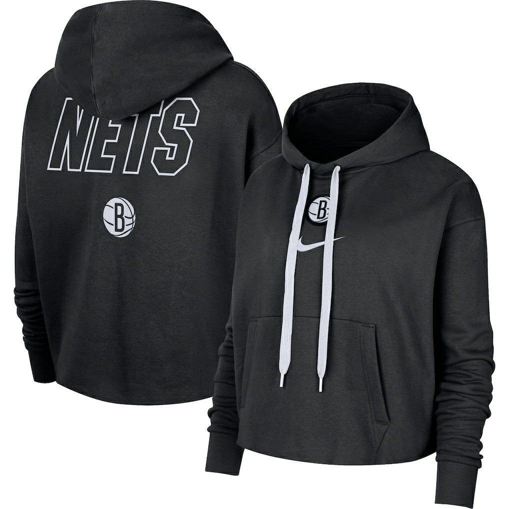 Nike Brooklyn Nets Women's Courtside Cropped Pullover Hoodie