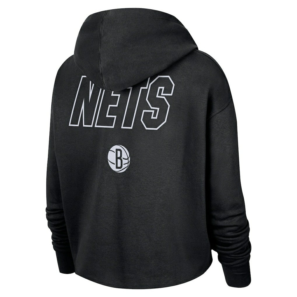 Nike Brooklyn Nets Women's Courtside Cropped Pullover Hoodie