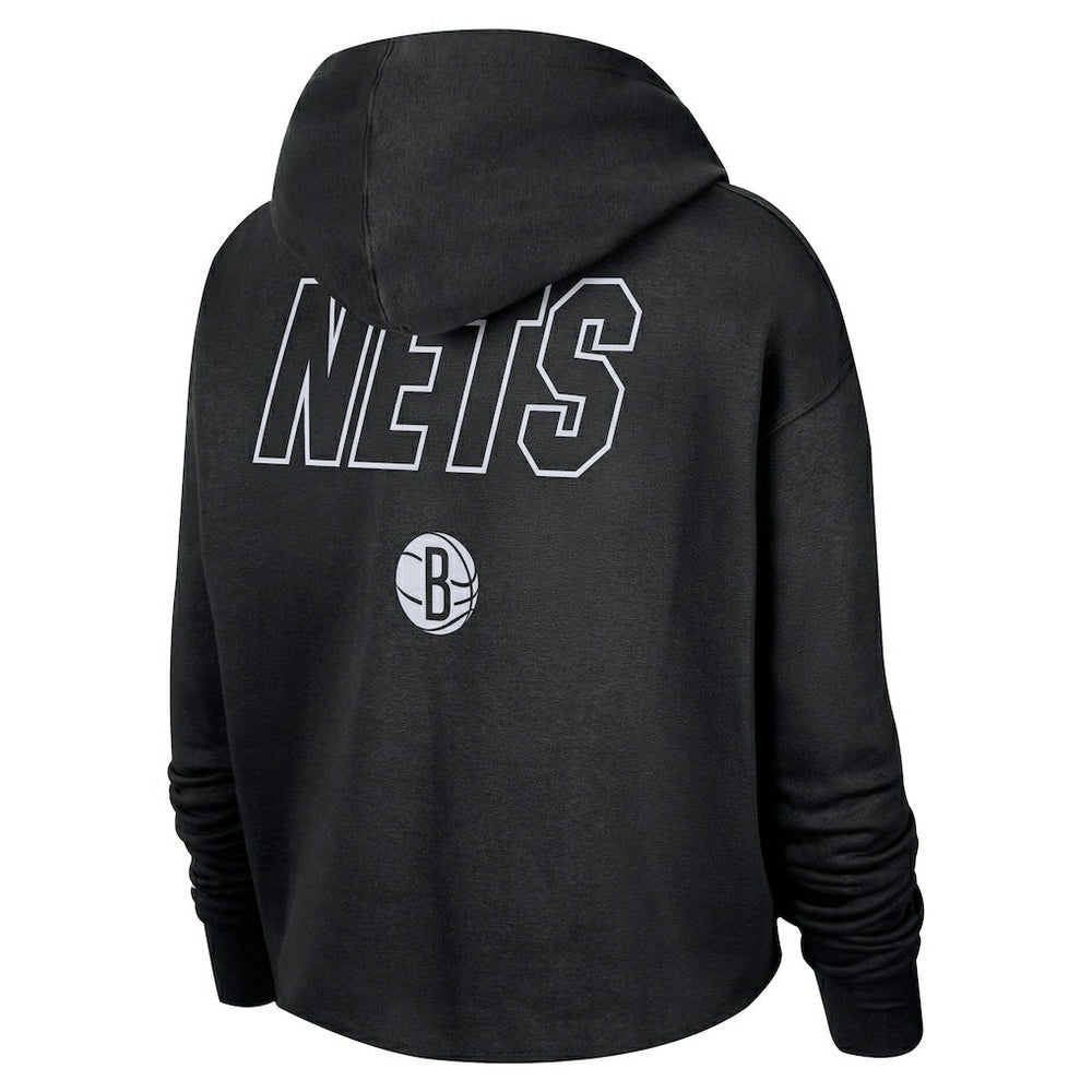 Nike Brooklyn Nets Women's Courtside Cropped Pullover Hoodie