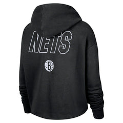 Nike Brooklyn Nets Women's Courtside Cropped Pullover Hoodie