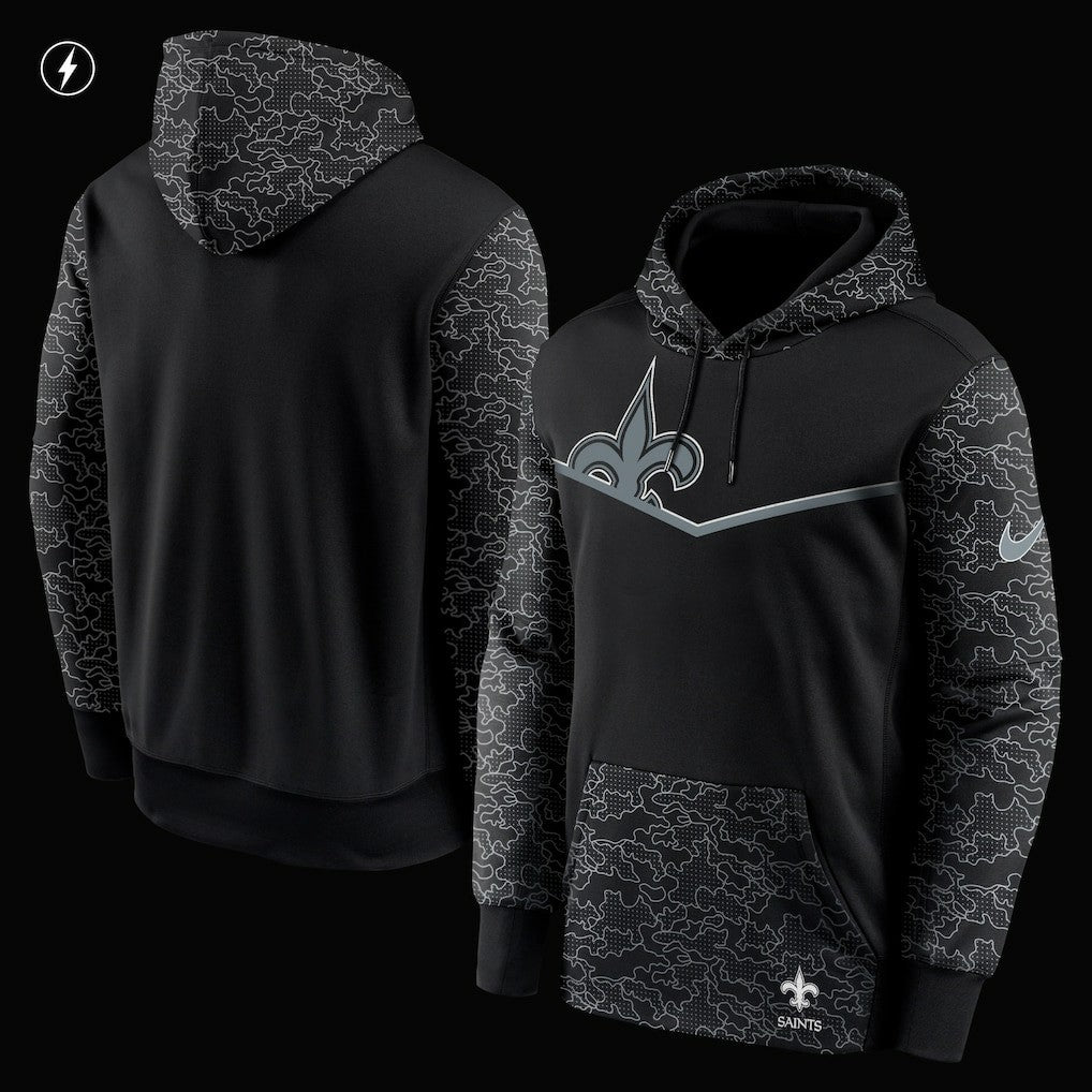 RFLCTV Chevron Pullover Hoodie - New Orleans Saints Hoodies