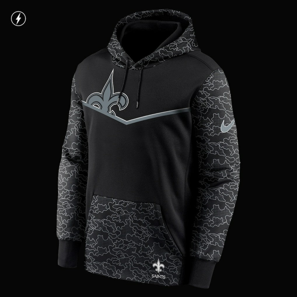 RFLCTV Chevron Pullover Hoodie - New Orleans Saints Hoodies