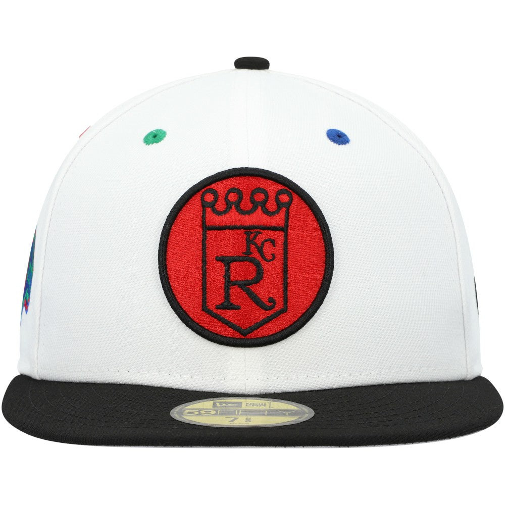 White/Black Kansas City Royals New Era  Primary Eye 59FIFTY Fitted Hat