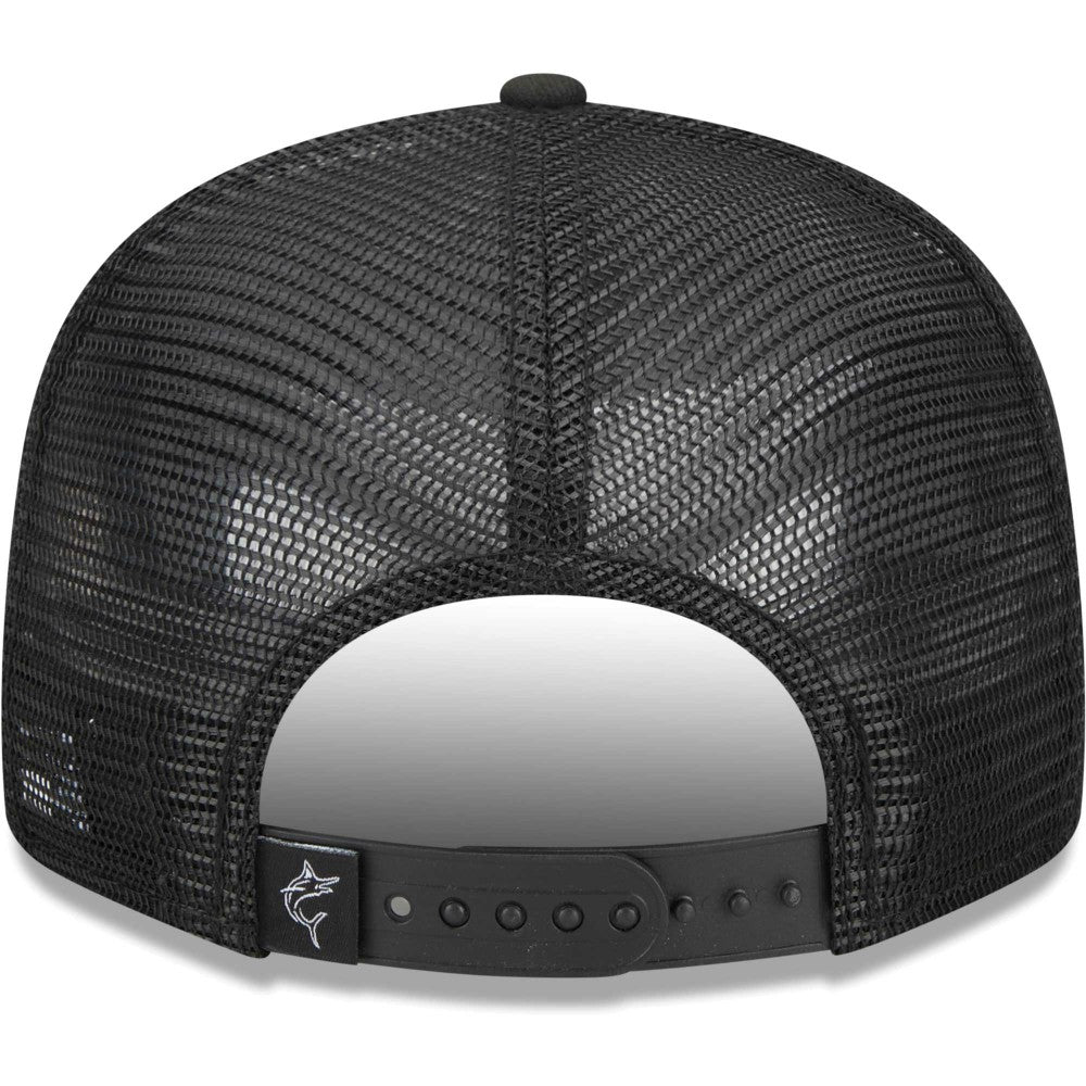 Black Miami Marlins New Era Street Trucker 9FIFTY Snapback Hat