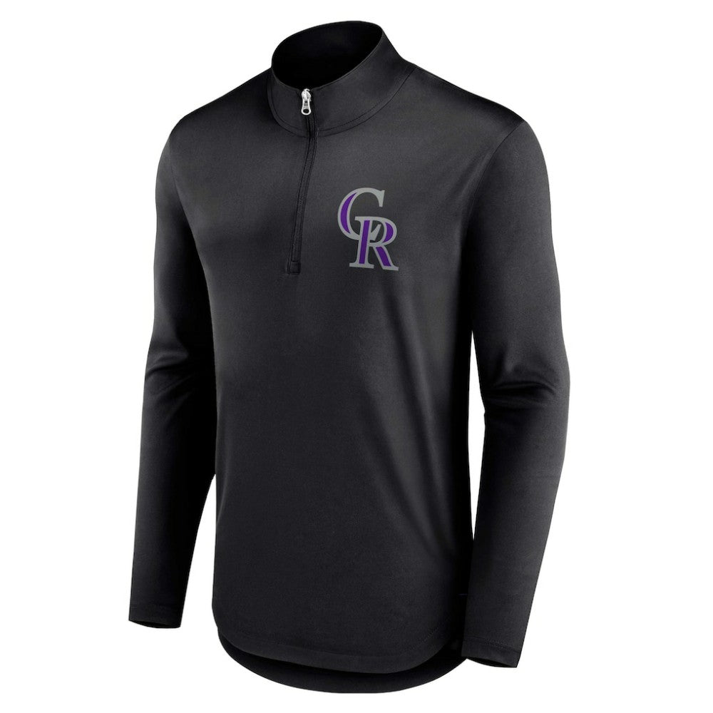 Black Colorado Rockies Fanatics Tough Minded Lightweight Quarter-Zip Pullover