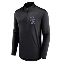 Black Colorado Rockies Fanatics Tough Minded Lightweight Quarter-Zip Pullover