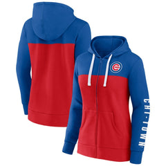 Royal/Red Chicago Cubs Fanatics Women's Take The Field Colorblocked Hoodie Full-Zip Jacket
