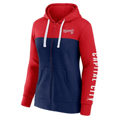 Red/Navy Washington Nationals Fanatics Women's Take The Field Colorblocked Hoodie Full-Zip Jacket