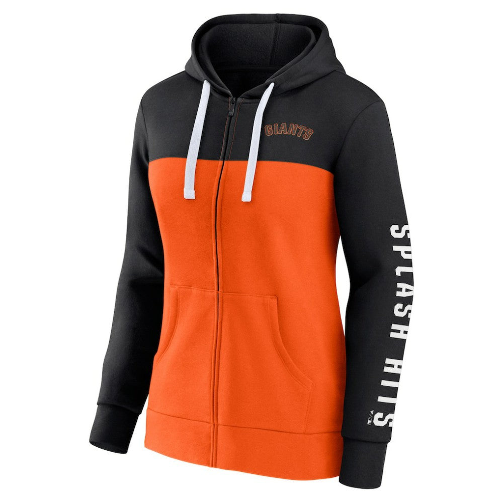 Black/Orange San Francisco Giants Fanatics Women's Take The Field Colorblocked Hoodie Full-Zip Jacket