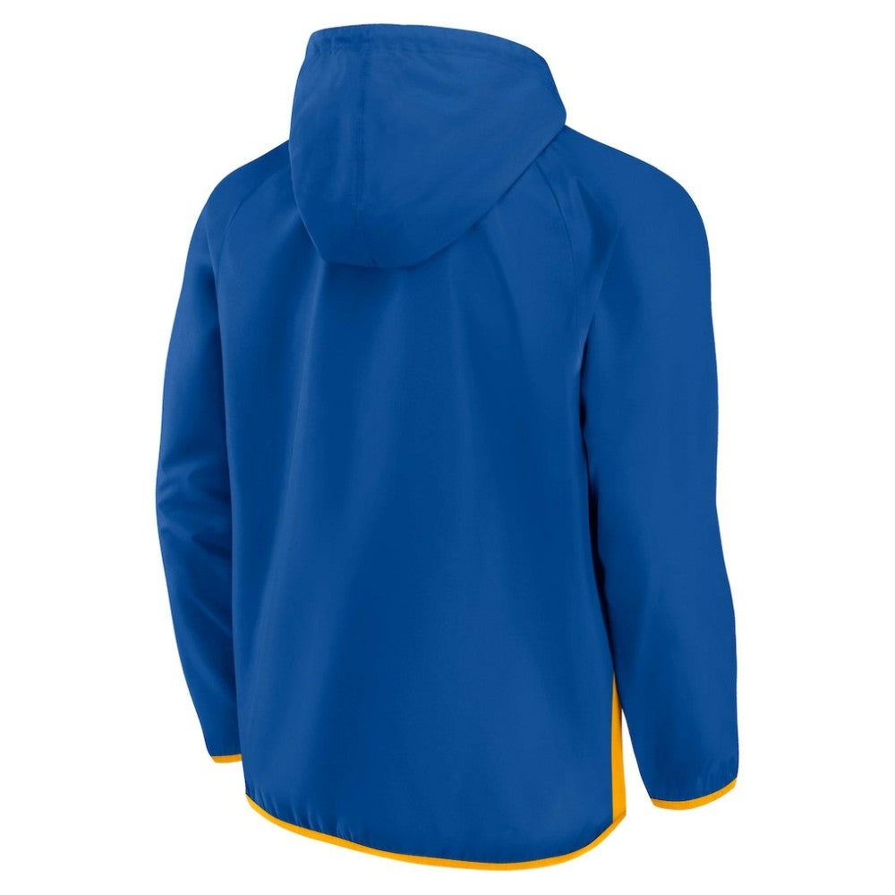 NHL St. Louis Blues Fanatics Backhand Shooter Defender Anorak Raglan Hoodie Quarter-Zip Jacket