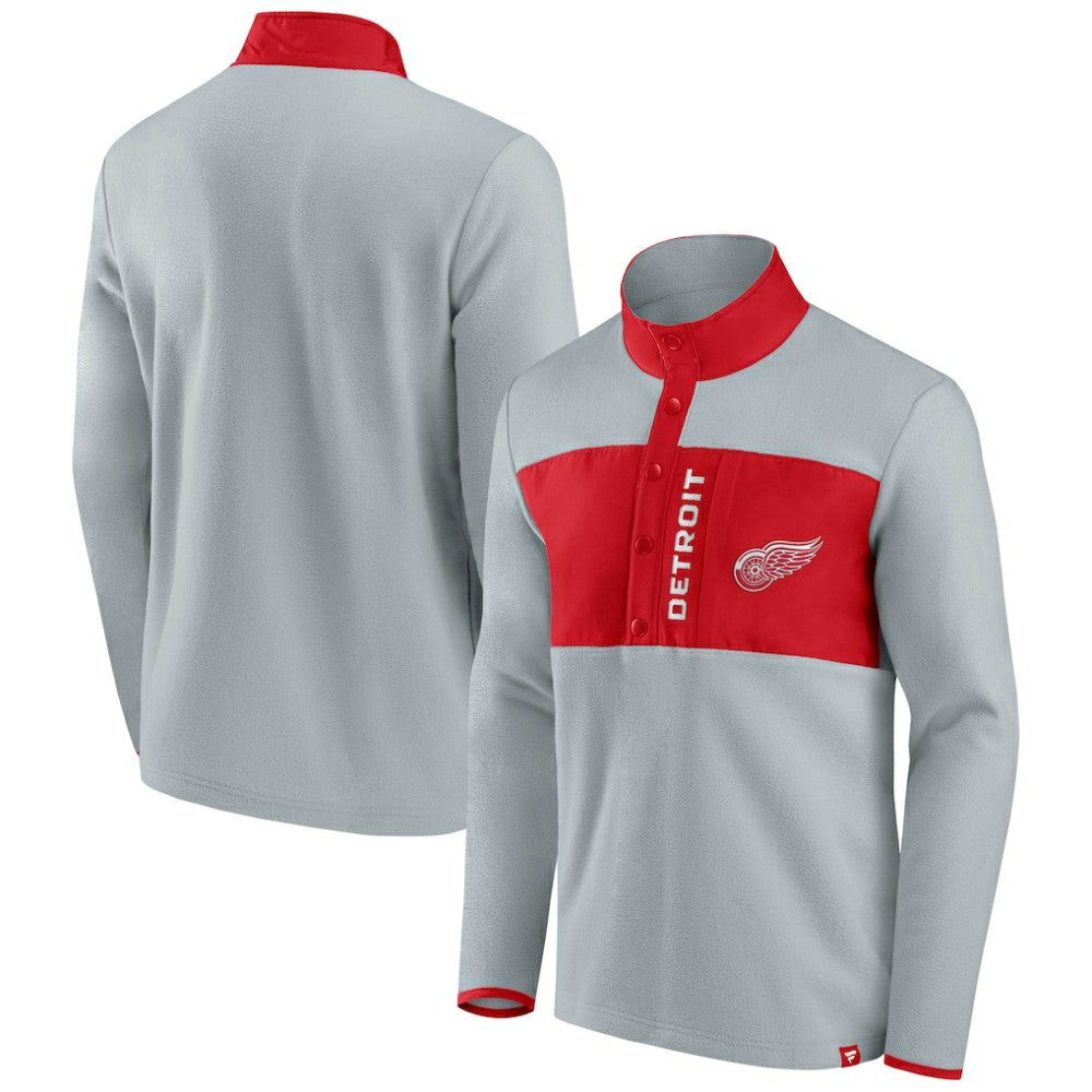 NHL Detroit Red Wings Fanatics Hockey Polar Fleece Quarter-Snap Jacket