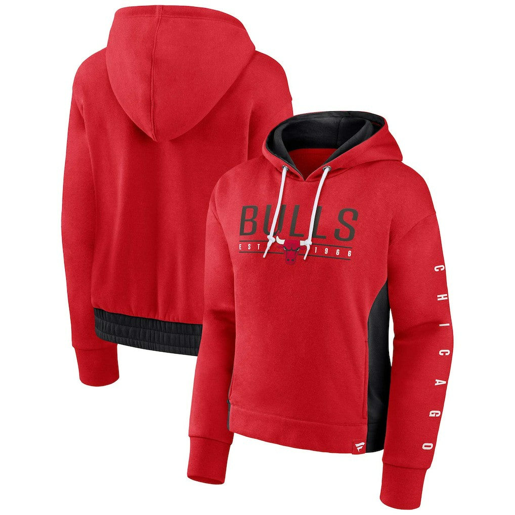 Fanatics Chicago Bulls Women's Iconic Halftime Colorblock Pullover Hoodie