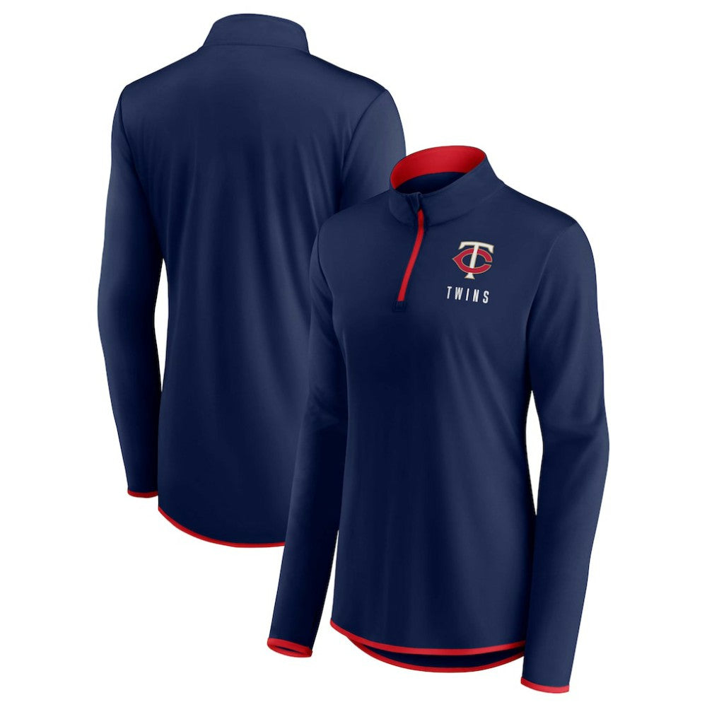 Navy Minnesota Twins Fanatics Women's Worth The Drive Quarter-Zip Jacket