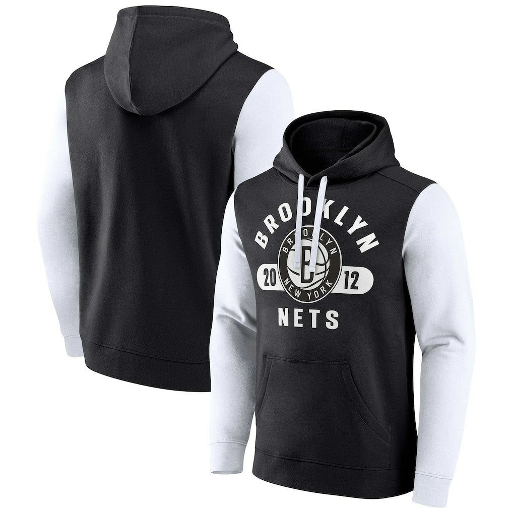 Fanatics Brooklyn Nets Attack Colorblock Pullover Hoodie