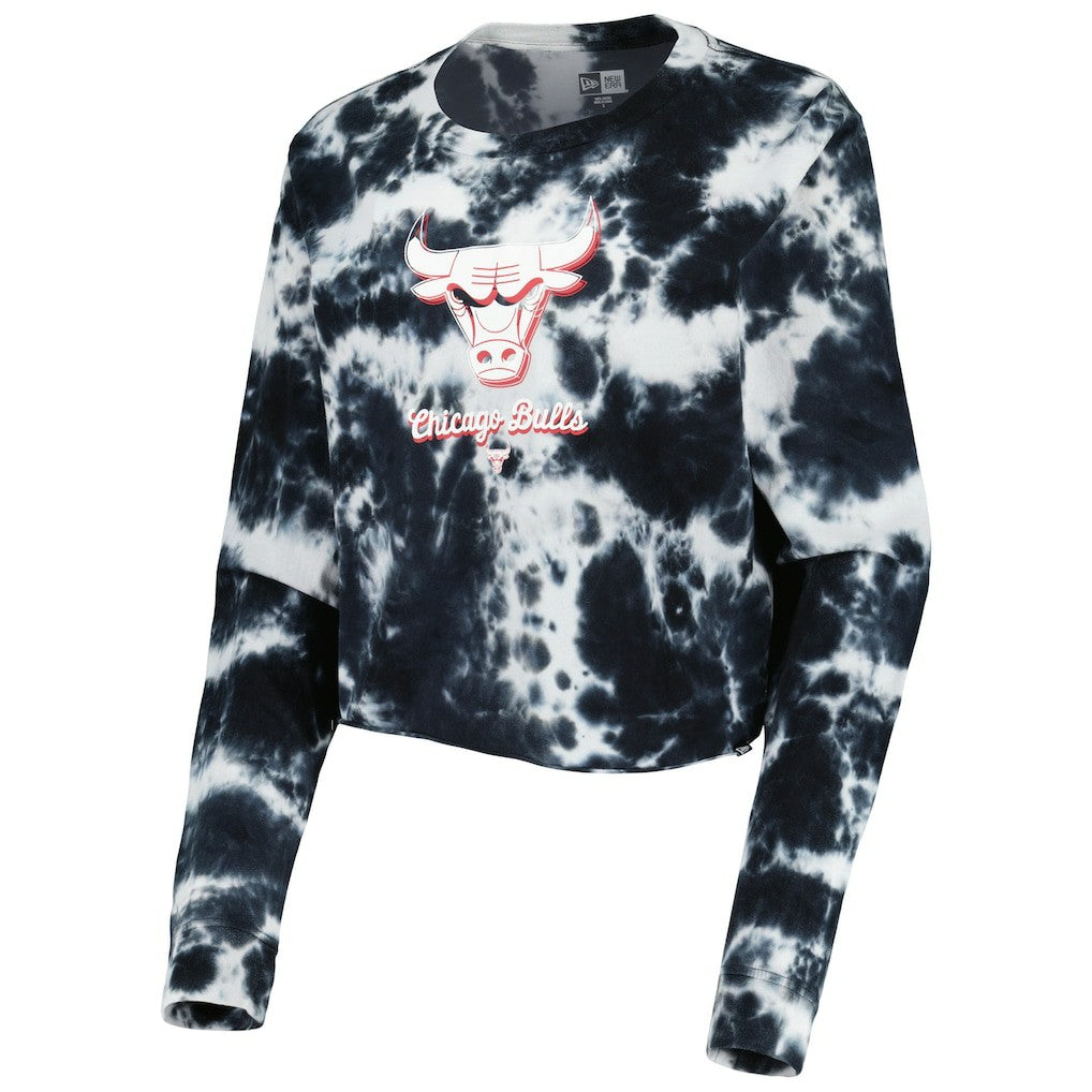 New Era Chicago Bulls Women's Tie Dye Cropped Long Sleeve T-Shirt sale