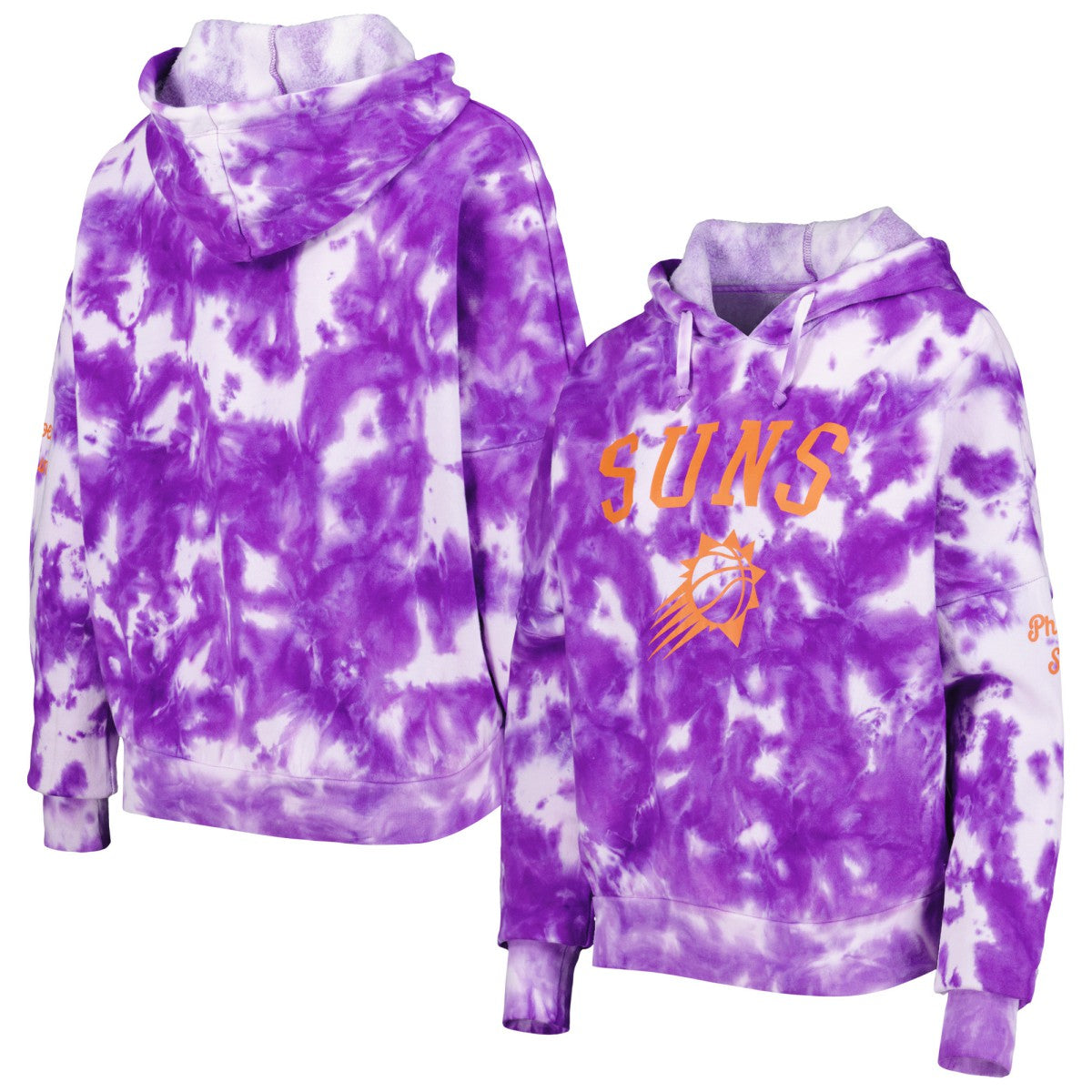 New Era Phoenix Suns Women's Brushed Cotton Tie-Dye Pullover Hoodie