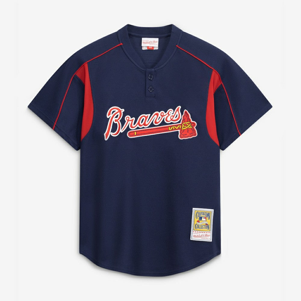 Navy Chipper Jones Atlanta Braves Mitchell & Ness Authentic Batting Practice Jersey