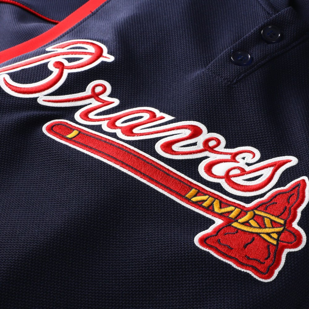 Navy Chipper Jones Atlanta Braves Mitchell & Ness Authentic Batting Practice Jersey