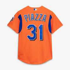 Orange Mike Piazza New York Mets Mitchell & Ness Cooperstown Collection Mesh Batting Practice Button-Up Jersey