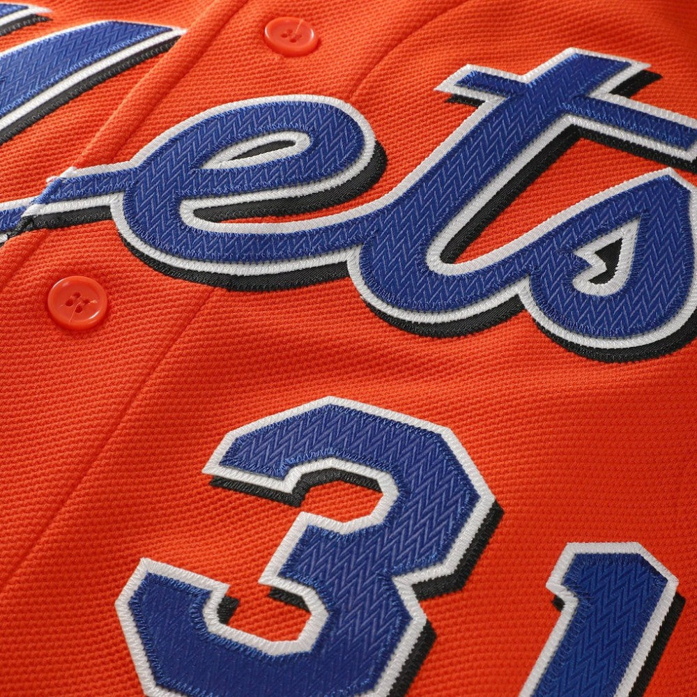 Orange Mike Piazza New York Mets Mitchell & Ness Cooperstown Collection Mesh Batting Practice Button-Up Jersey