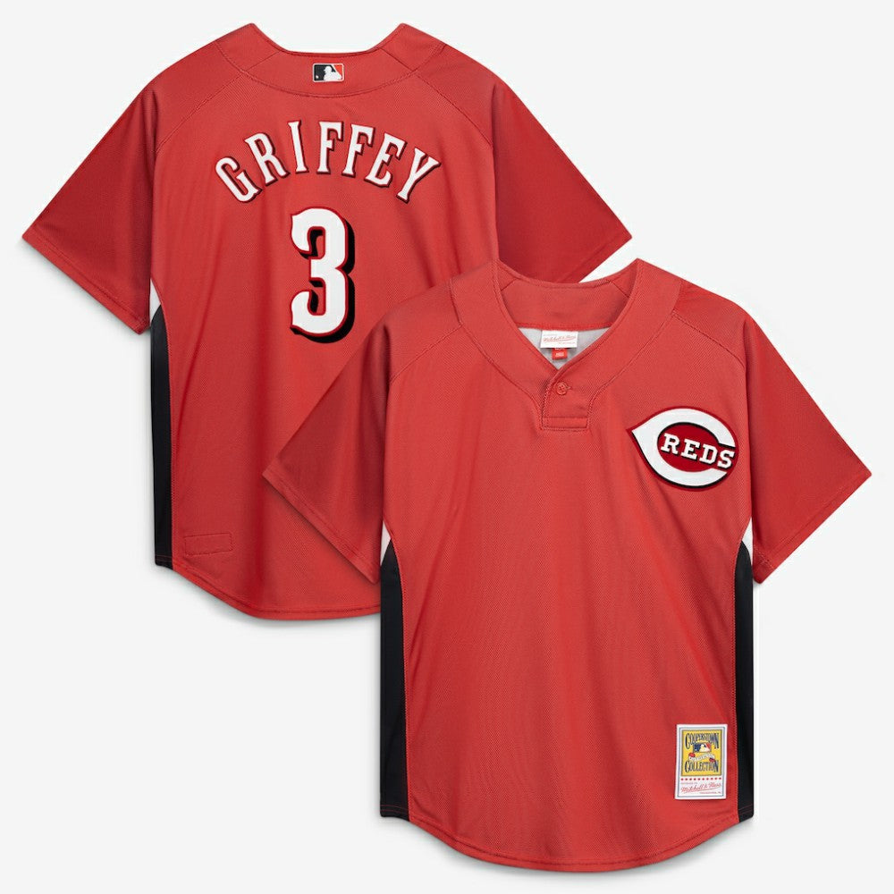 Red Ken Griffey Jr. Cincinnati Reds Mitchell & Ness Authentic Batting Practice Jersey