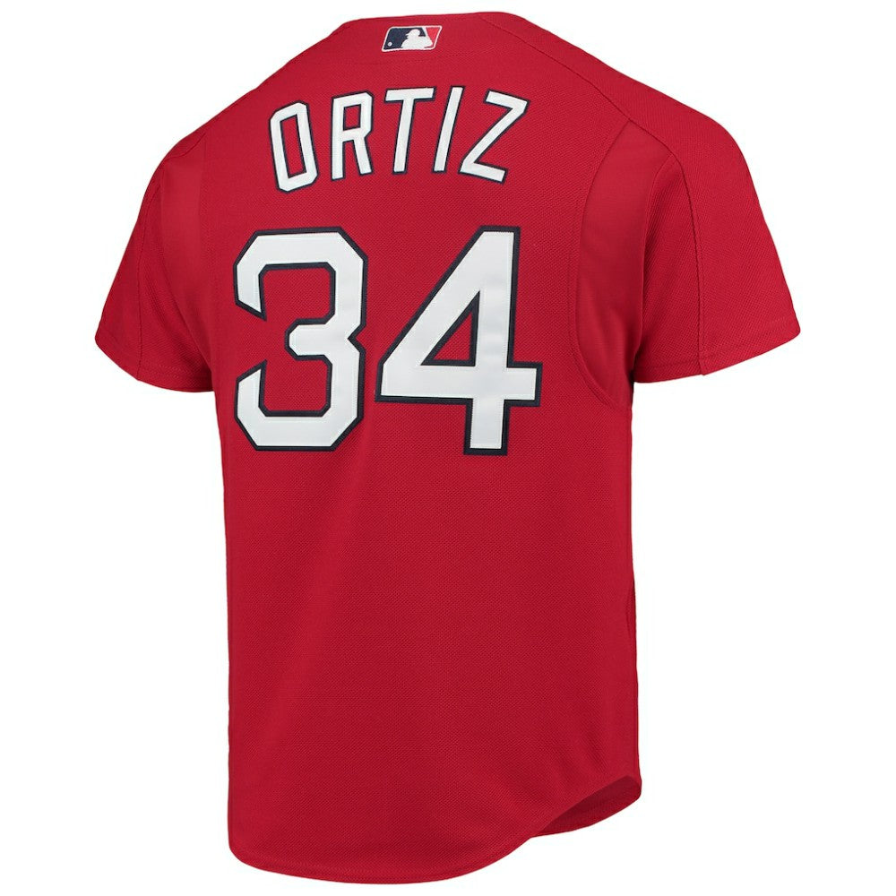 Red David Ortiz Boston Red Sox Mitchell & Ness Cooperstown Collection Mesh Batting Practice Button-Up Jersey