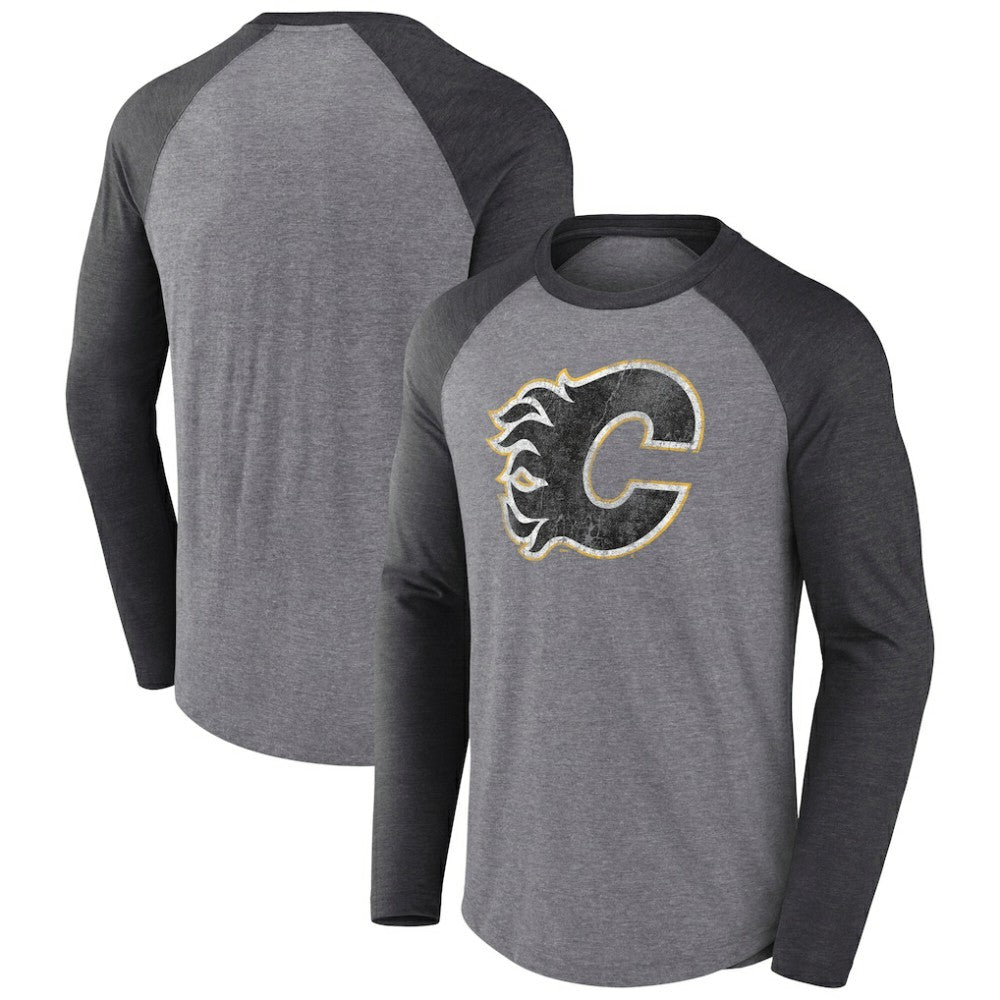 NHL Calgary Flames Fanatics Special Edition Long Sleeve Tri-Blend Raglan T-Shirt
