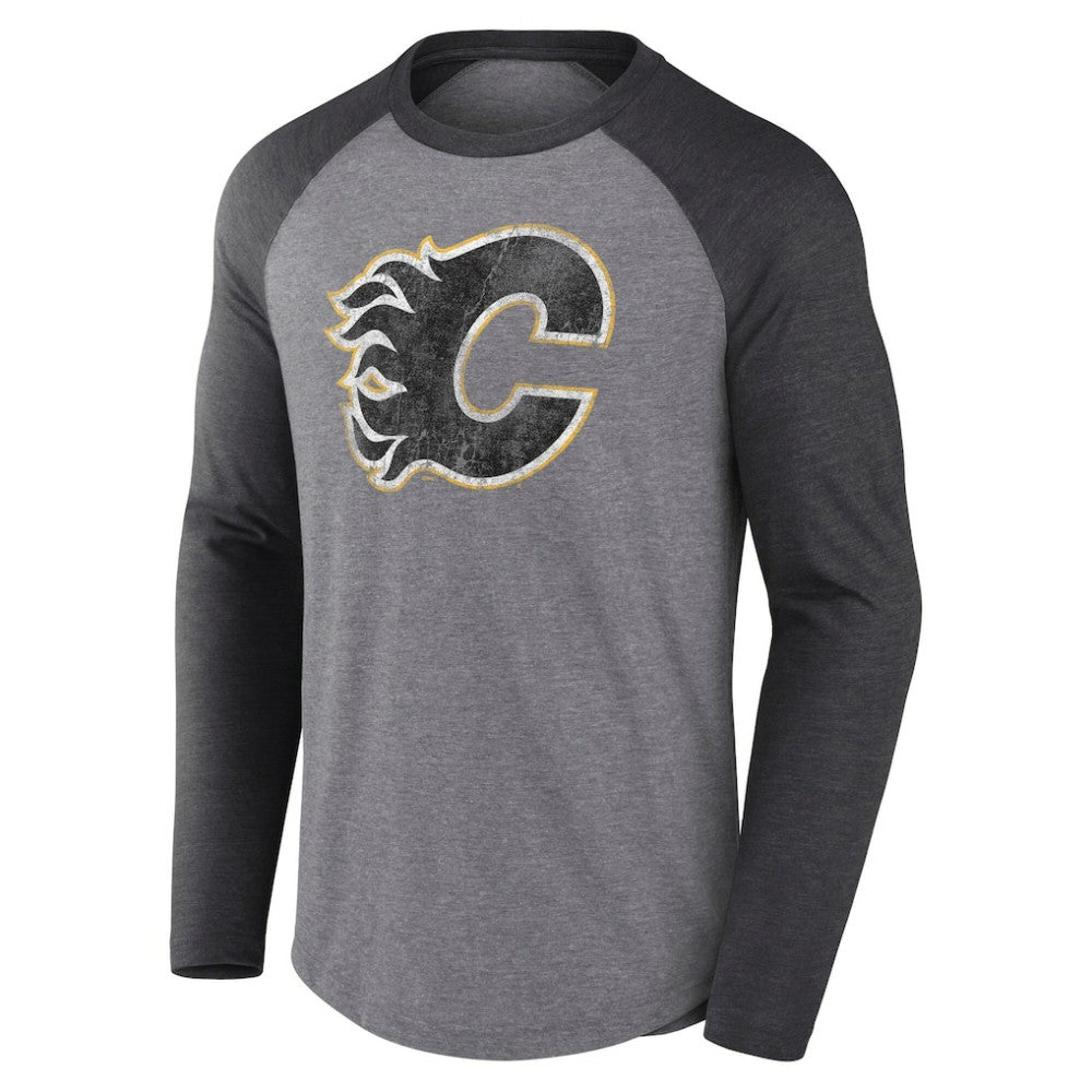 NHL Calgary Flames Fanatics Special Edition Long Sleeve Tri-Blend Raglan T-Shirt