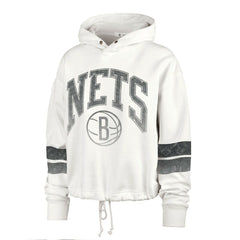 47 brand Brooklyn Nets '47 Women's Emerson Stripe Cropped Pullover Hoodie