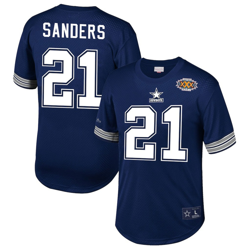 Deion Sanders  Retired Player Name & Number Mesh Top - Dallas Cowboys Tops