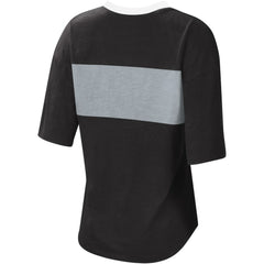 Black/Silver Chicago White Sox Touch Women's Lead Off Notch Neck T-Shirt