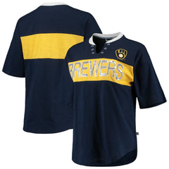 Navy/Gold Milwaukee Brewers Touch Women's Lead Off Notch Neck T-Shirt