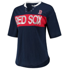 Navy/Red Boston Red Sox Touch Women's Lead Off Notch Neck T-Shirt