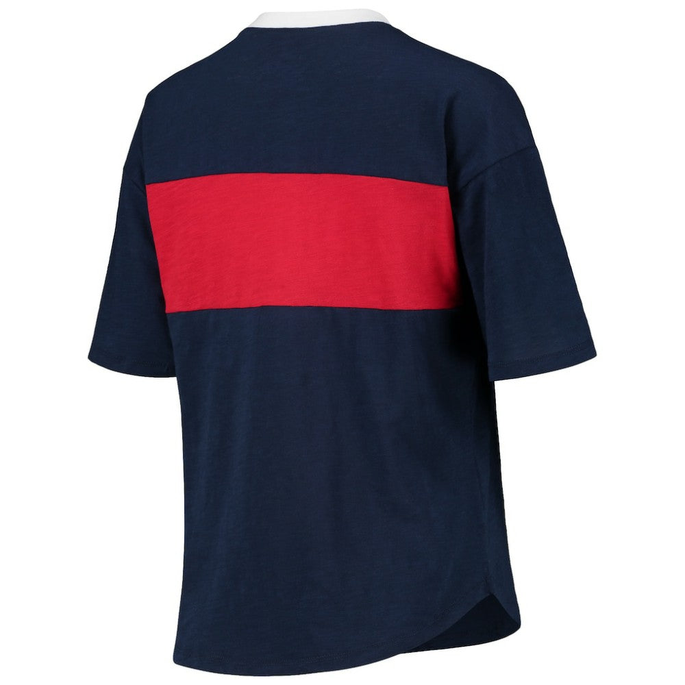 Navy/Red Boston Red Sox Touch Women's Lead Off Notch Neck T-Shirt