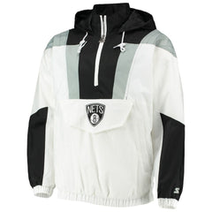 Brooklyn Nets Starter Striker Crinkle Half-Zip Hoodie Jacket