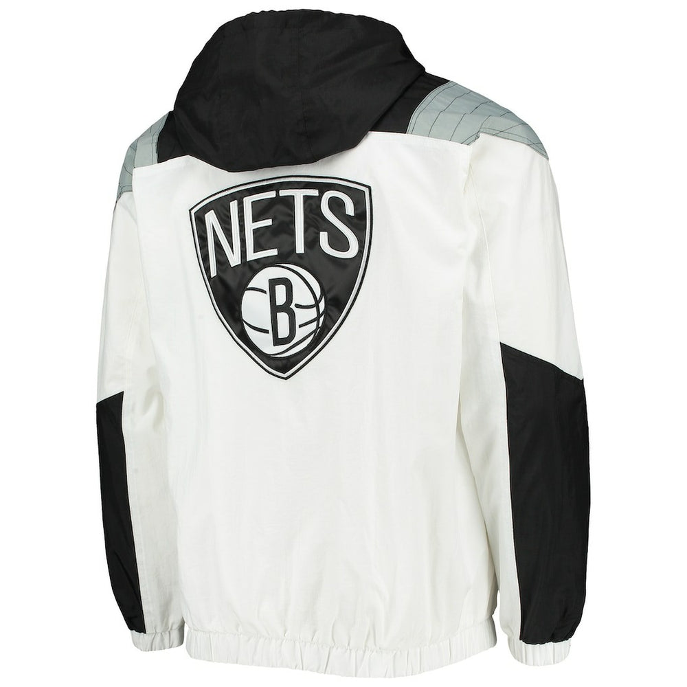 Brooklyn Nets Starter Striker Crinkle Half-Zip Hoodie Jacket