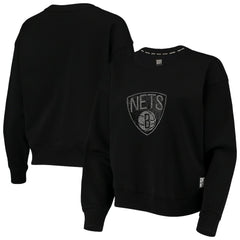 Brooklyn Nets DKNY Sport Women's Carrie Rhinestone Pullover Sweatshirt