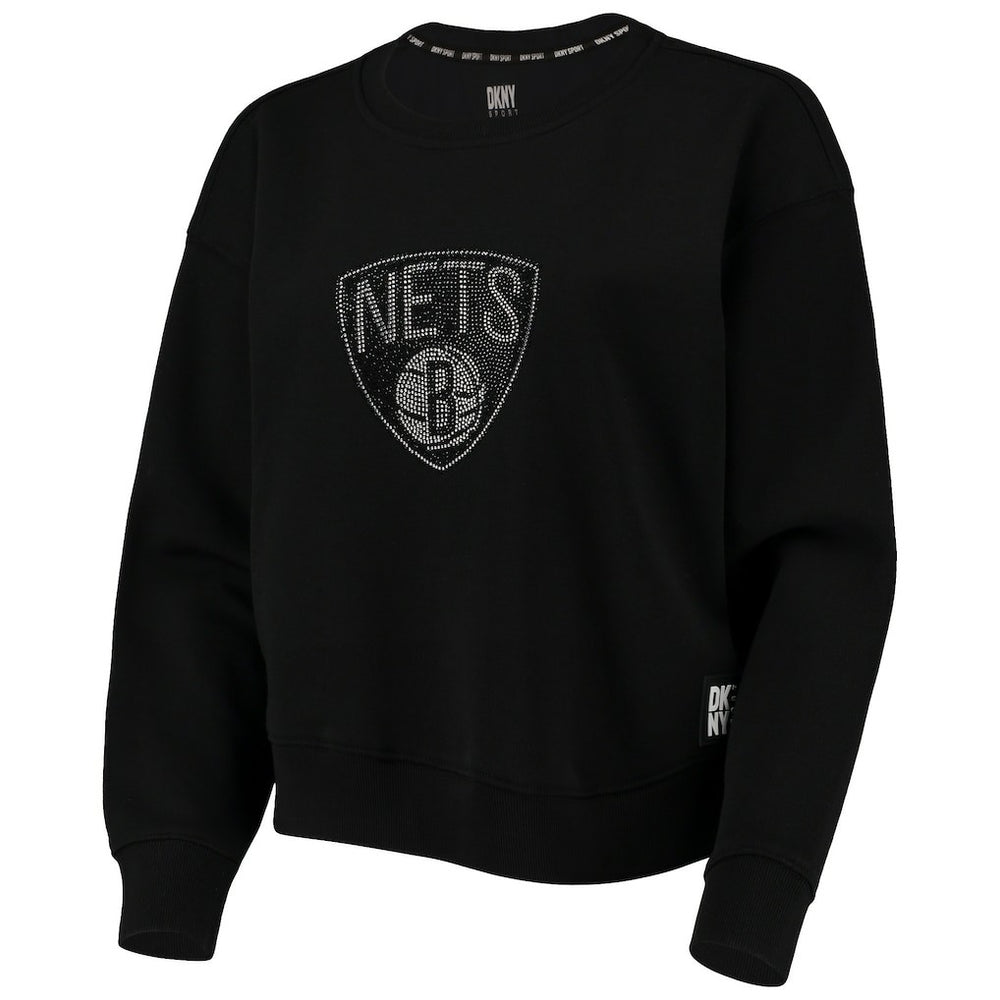 Brooklyn Nets DKNY Sport Women's Carrie Rhinestone Pullover Sweatshirt