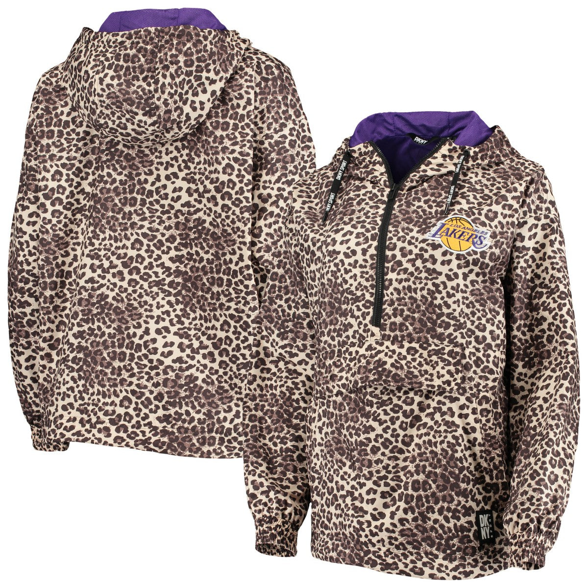 Los Angeles Lakers DKNY Sport Women's Gabriella Windbreaker Half-Zip Hoodie