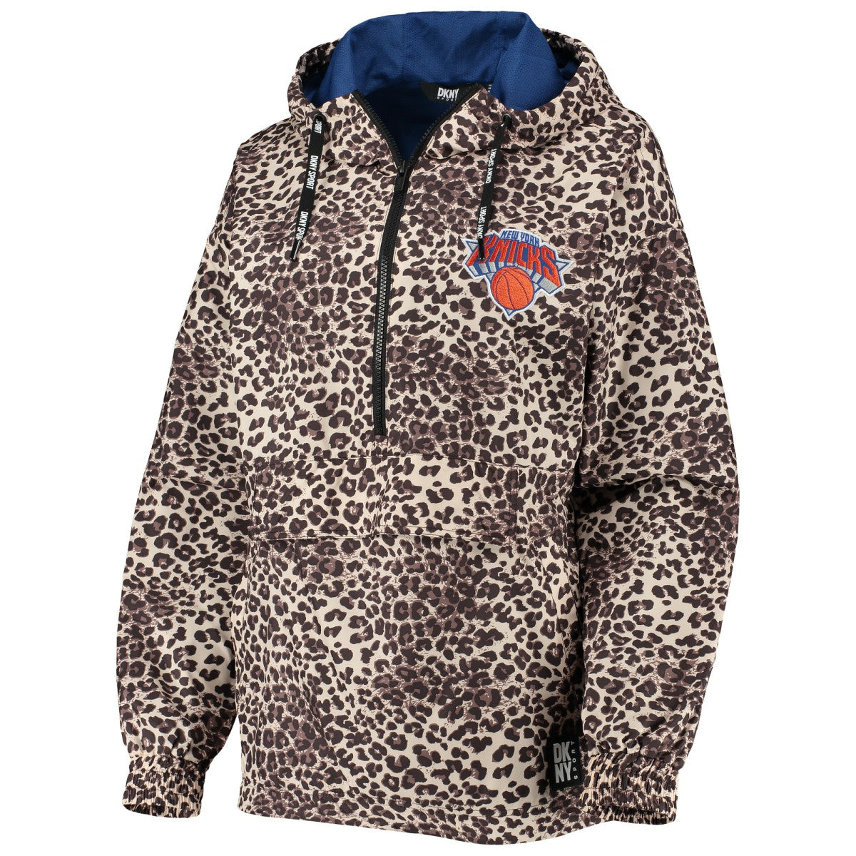New York Knicks DKNY Sport Women's Gabriella Windbreaker Half-Zip Hoodie