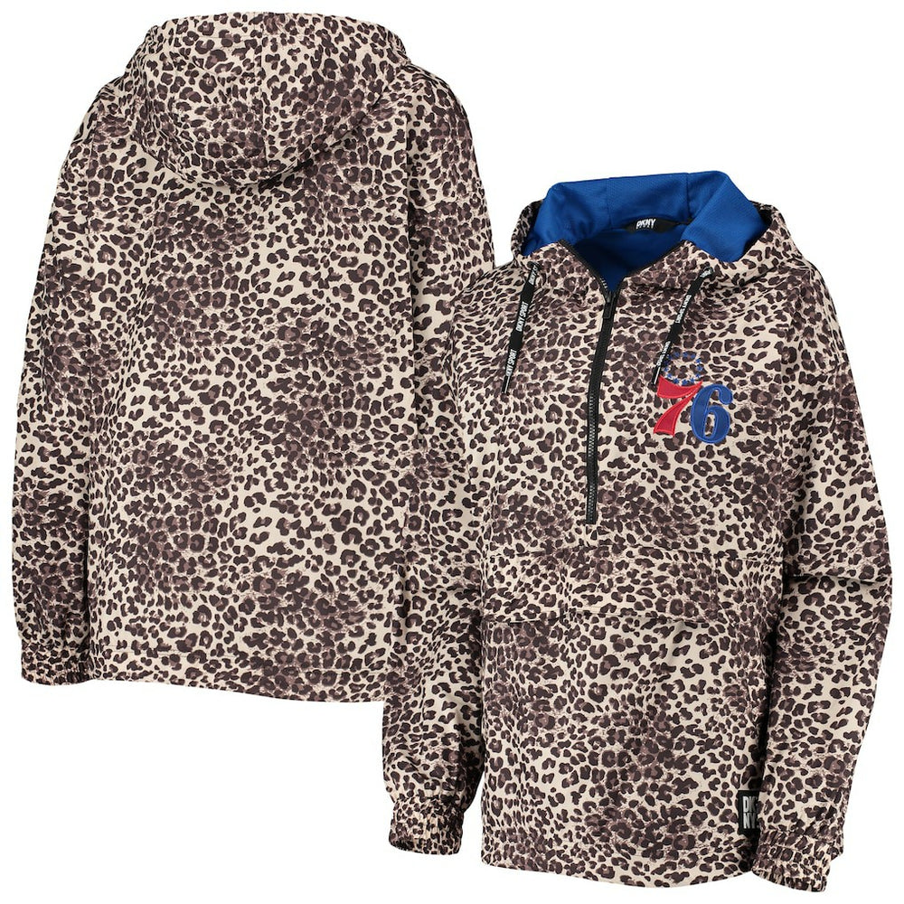 Philadelphia 76ers DKNY Sport Women's Gabriella Windbreaker Half-Zip Hoodie