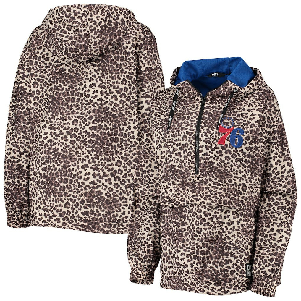 Philadelphia 76ers DKNY Sport Women's Gabriella Windbreaker Half-Zip Hoodie